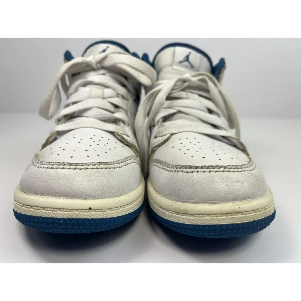Jordan 1 Mid SE White / Industrial Blue-Sail Kid's Size 12.5C Shoes FN7493-141